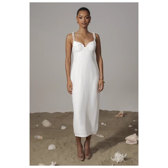 JLUXLABEL Secret Hideout Bustier Dress in White Size Small - Picture 1 of 16